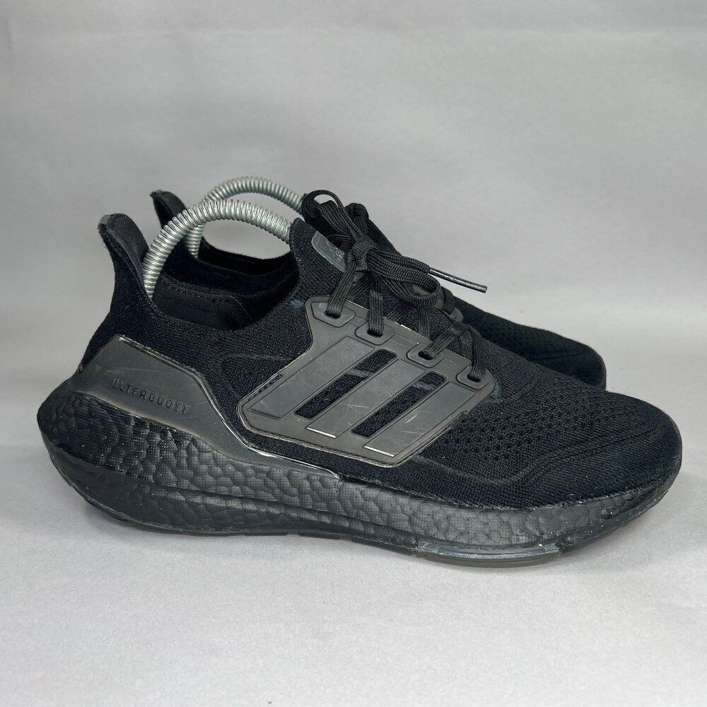 Adidas Ultraboost 21 Shoes Men's‎ Size 8 Triple Black Athletic Running Sneakers
